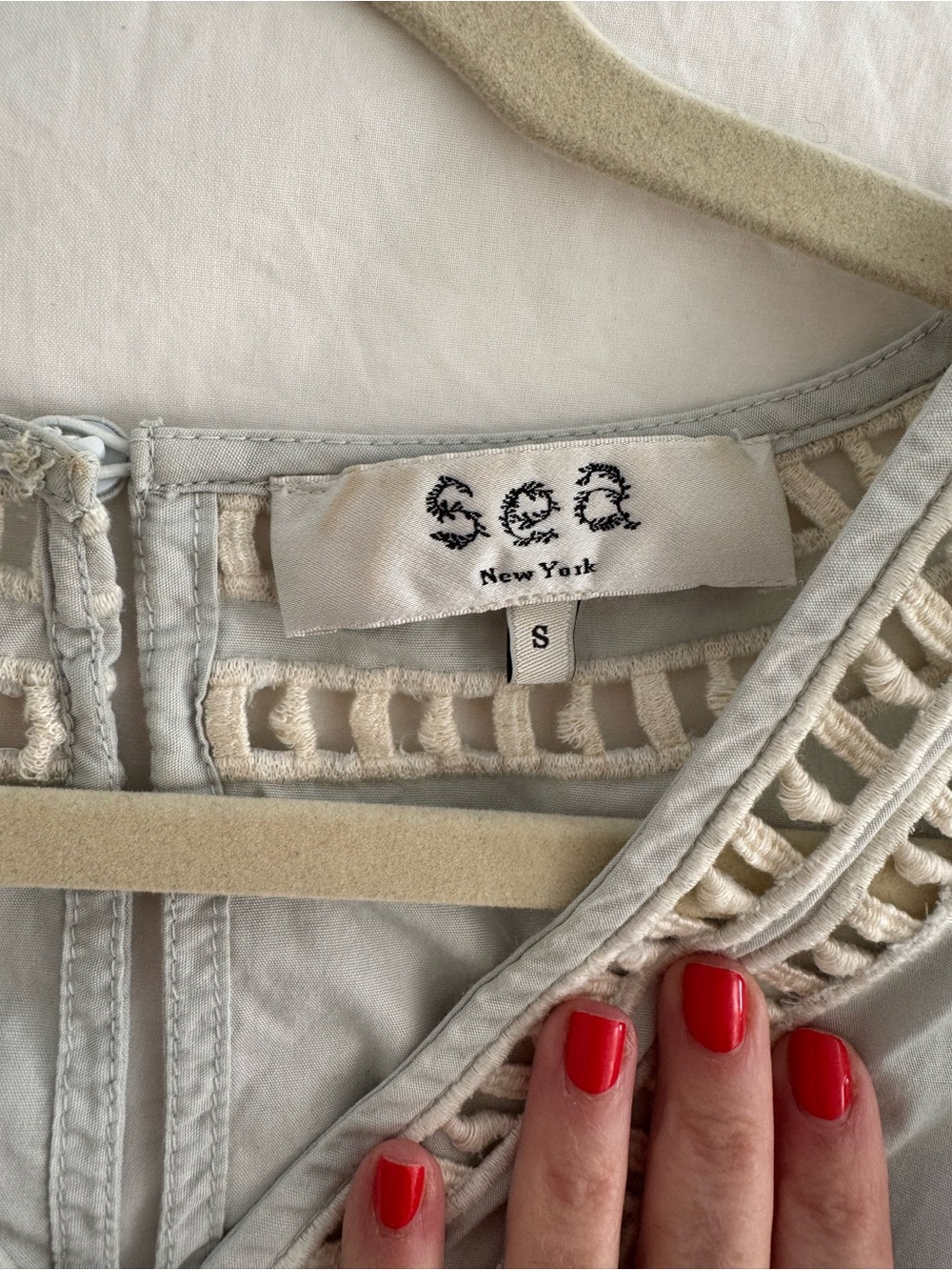 Sea New York Blaire Eyelet Embroidered Flutter Sleeve Top in Pale Blue - Picture 7 of 8